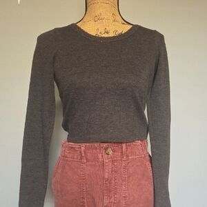 American Eagle Outfitters Charcoal Long Sleeve Top